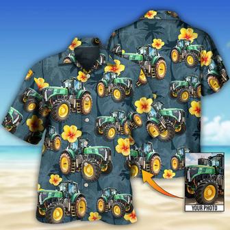 Tractor Lover Tropical Custom Photo Hawaiian Shirt, All Over Print Shirt for Men Women, Personalized Hawaiian Shirt | Newhawaiianshirts DE