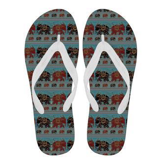 Tribal Elephant Print Men & Women Flip Flops | Newhawaiianshirts DE