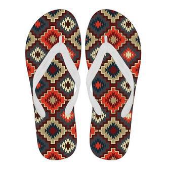 Tribal Indians Native American Aztec Navajo Print Men & Women Flip Flops | Newhawaiianshirts