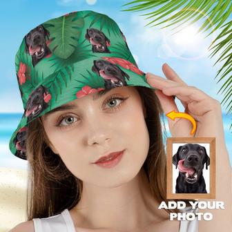 Trident Green Hawaiian Custom Dog Photo Bucket Hat for Dog Lovers, Dog Mom, Dog Cat | Newhawaiianshirts AU