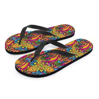 Trippy Hippie Flame Psychedelic Men's Flip Flops | Newhawaiianshirts CA