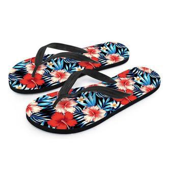 Tropical Hibiscus Flower Print Men's Flip Flops | Newhawaiianshirts AU