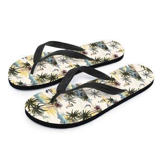 Tropical Palm Lead Island Print Men's Flip Flops | Newhawaiianshirts DE