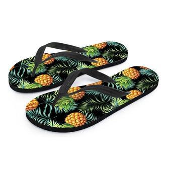 Tropical Palm Leaf Pineapple Print Men's Flip Flops | Newhawaiianshirts UK