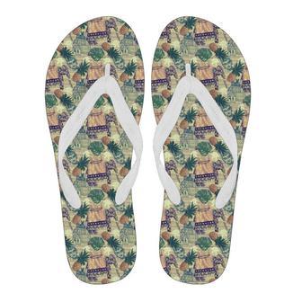 Tropical Pineapple Buddha Elephant Print Men & Women Flip Flops | Newhawaiianshirts AU