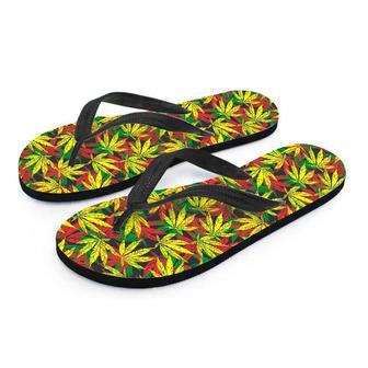 Tropical Reggae Leaf Men's Flip Flops | Newhawaiianshirts AU