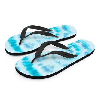 Turquoise Tie Dye Men's Flip Flops | Newhawaiianshirts CA