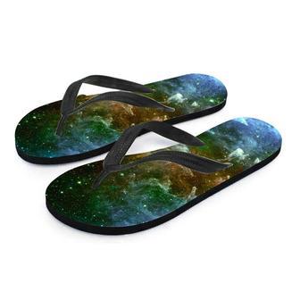 Universe Galaxy Space Men's Flip Flops | Newhawaiianshirts DE