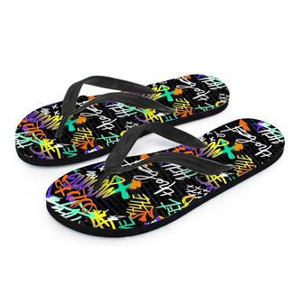 Urban Graffiti Print Men's Flip Flops | Newhawaiianshirts CA