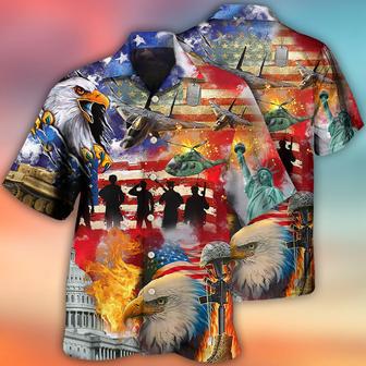 Veteran Independence Day American Hawaiian Shirt, Printed Veteran Hawaii Shirt | Newhawaiianshirts AU