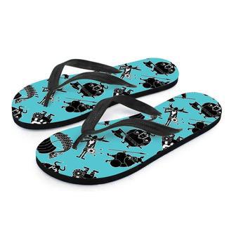 Viking Cartoon Silhouette Men's Flip Flops | Newhawaiianshirts CA