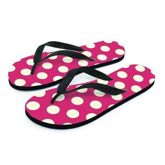 Vintage Red Polka Dot Men's Flip Flops | Newhawaiianshirts AU