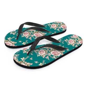 Vintage Watercolor Pink Rose Flower Print Men's Flip Flops | Newhawaiianshirts
