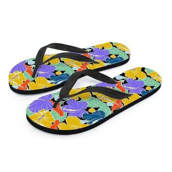 Violet Hibiscus Flower Hawaiian Print Men's Flip Flops | Newhawaiianshirts AU