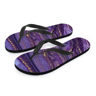 Violet Marble Men's Flip Flops | Newhawaiianshirts AU