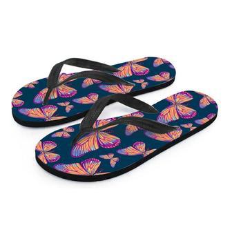 Watercolor Butterfly Print Men's Flip Flops | Newhawaiianshirts CA