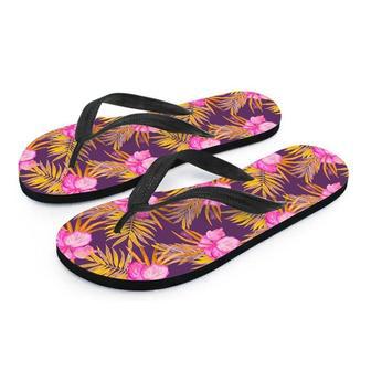 Watercolor Hibiscus Flower Hawaiian Print Men's Flip Flops | Newhawaiianshirts