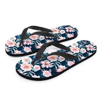 Watercolor Pink Rose Floral Men's Flip Flops | Newhawaiianshirts AU