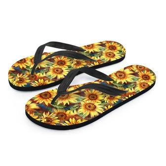 Watercolor Sunflower Men's Flip Flops | Newhawaiianshirts CA