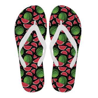 Watermelon Piece Black Pattern Print Men & Women Flip Flops | Newhawaiianshirts