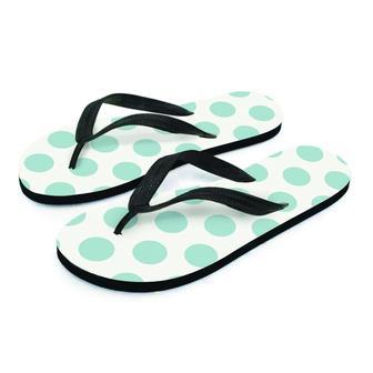 White And Turquoise Polka Dot Men's Flip Flops | Newhawaiianshirts CA