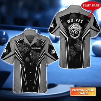 Wolf Team Pool Eight Ball Billiard Hawaiian Shirt, billiard team uniform, Gift For Billiard Players | Newhawaiianshirts