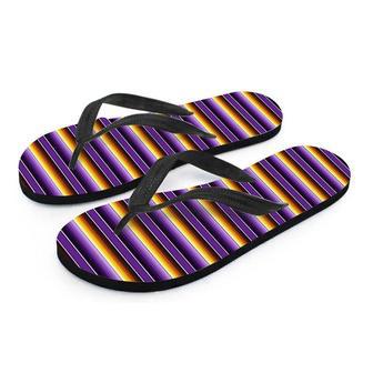 Yellow And Purple Mexican Baja Men's Flip Flops | Newhawaiianshirts DE