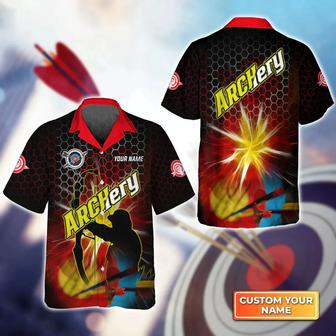 Yellow Archer Target Personalized Name Hawaiian Shirt, Gift For Archer Sport Lovers, Gift For Archer | Newhawaiianshirts UK