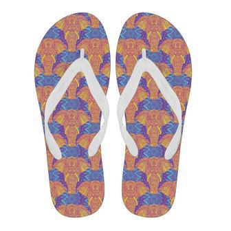 Yellow Elephant Mandala Print Men & Women Flip Flops | Newhawaiianshirts CA