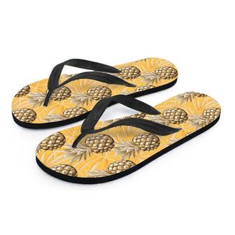 Yellow Hawaiian Pineapple Print Men's Flip Flops | Newhawaiianshirts CA