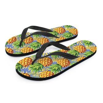 Yellow Pineapple Hawaiian Print Men's Flip Flops | Newhawaiianshirts UK