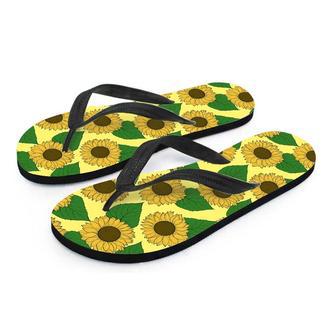 Yellow Sunflower Men's Flip Flops | Newhawaiianshirts