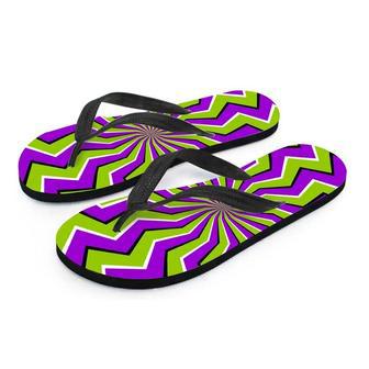 Zigzag Optical Illusion Men's Flip Flops | Newhawaiianshirts AU