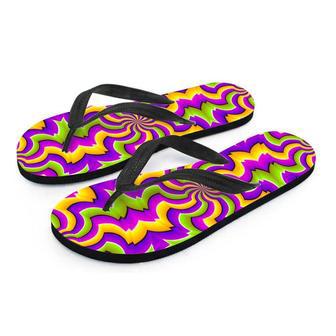 Zigzag Psychedelic Optical Illusion Men's Flip Flops | Newhawaiianshirts AU