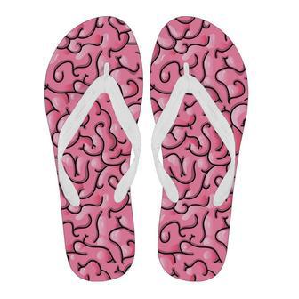 Zombie Brain Halloween Pattern Print Men & Women Flip Flops | Newhawaiianshirts UK