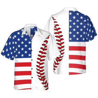 All Over Print Baseball American Flag Hawaiian Shirt Gift For Men and Women Beach Shirt Gifts | Newhawaiianshirts AU