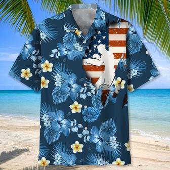 American Flag Boxing Hawaiian Shirt Flowers Aloha Shirt for Men, Boxers | Newhawaiianshirts CA