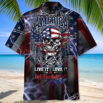 American Patriot Skull Hawaiian Shirt for Men, Women, Skull Lovers of July Shirt | Newhawaiianshirts CA