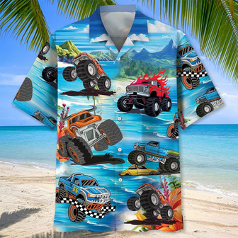 Beach Monster Truck Hawaiian Shirt for Men, Women, Monster Truck Summer Shirt | Newhawaiianshirts