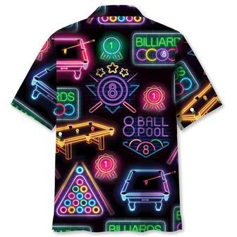 Billiard Neon Black Hawaiian Shirt for Billiard Players, Billiard Club Gift | Newhawaiianshirts CA