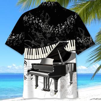 Black and White Piano Hawaiian Shirts For Men, Piano Players Summer Shirt | Newhawaiianshirts DE