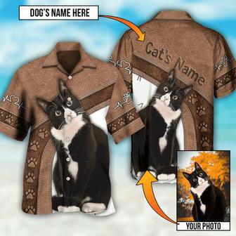 Black Cat Is My Best Friend Custom Photo Hawaiian Shirt, Idea Gift for Cat Lover Hawaiian Photo Shirt | Newhawaiianshirts DE