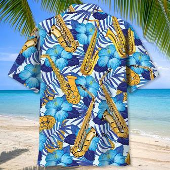 Blue Saxophone Tropical Hawaiian Shirt for men, Women, Saxophone Lovers | Newhawaiianshirts