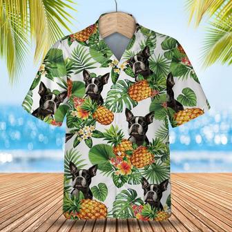 Boston Terrier Tropical Pattern Hawaiian Shirt , Summer Beach Shirt Gift For Dog Lovers | Newhawaiianshirts DE