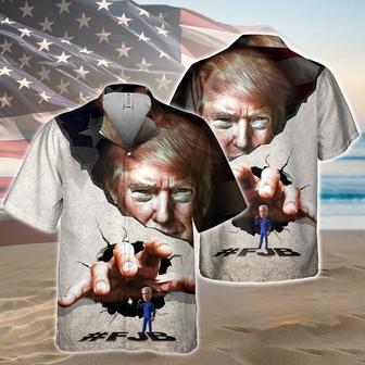 Break The Wall Trump Hawaii Shirt Personalized Gift 62577, #FJB Summer Shirt For Trump Lovers | Newhawaiianshirts UK