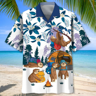 Camping Crew Sloths Hawaiian Shirt for Men, Women, Camping Lovers Uniform Shirt | Newhawaiianshirts