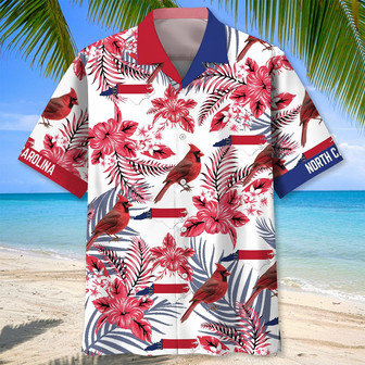 Cardinal North Carolina Proud Hawaiian Shirt for Men, Women, North Carolina Tropical Hawaiian Summer Beach Shirt | Newhawaiianshirts