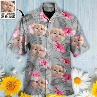 Cat You Want Tropical Custom Photo Multicolor Hawaiian Shirt, Floral Pattern Hawaiian Shirt for Men Women, Cat Lover | Newhawaiianshirts CA