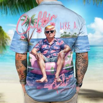 Chillin Like A Felon Summer 2024 Trump President Hawaiian Shirt For Fans, American Trump Lover Gifts | Newhawaiianshirts