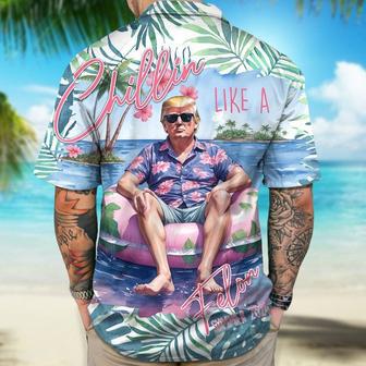 Chillin Like A Felon Summer 2024 Trump President Hawaiian Shirt Gift For Trump Lovers | Newhawaiianshirts AU